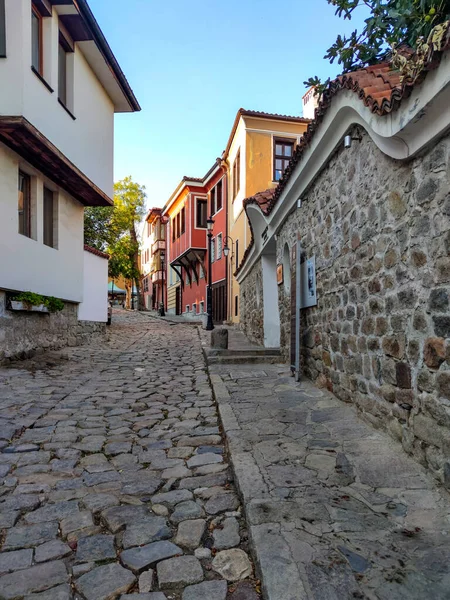 Plovdiv Βουλγαρια Σεπτεμβριου 2020 Street Ninetenth Century Houses Architectural Historical — Φωτογραφία Αρχείου