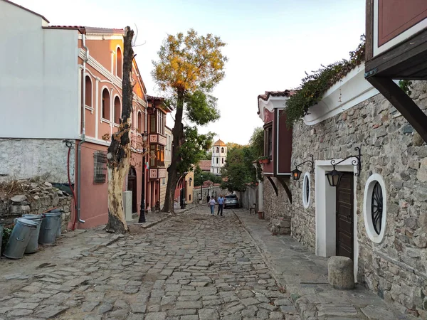 Plovdiv Bulgária Setembro 2020 Rua Casas Século Xix Reserva Arquitetônica — Fotografia de Stock