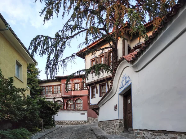 Plovdiv Bulgaria September 2020 Street Nineteenth Century Houses Architecture Historical — стокове фото