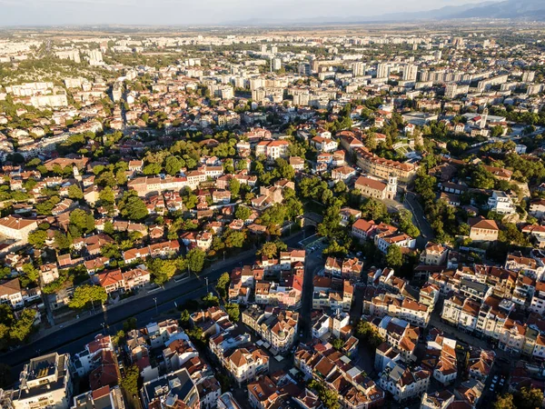 Aerial Sunset View City Plovdiv Bulgaria — Stock Photo, Image