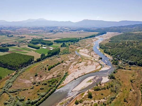 Increíble Vista Aérea Del Río Struma Pasando Por Valle Petrich — Foto de Stock