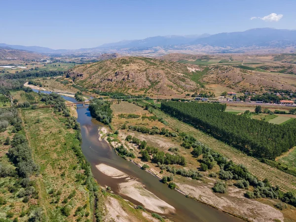 Increíble Vista Aérea Del Río Struma Pasando Por Valle Petrich — Foto de Stock