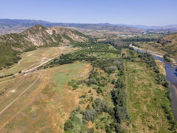 Increíble Vista Aérea Del Río Struma Pasando Por Valle Petrich — Foto de Stock