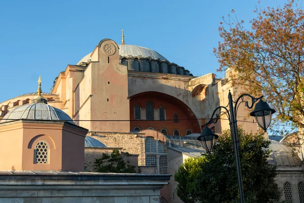 Ιστανβουλ Τουρκια Ιουλιου 2019 Ηλιοβασίλεμα Στο Μουσείο Αγίας Σοφίας Στην — Φωτογραφία Αρχείου