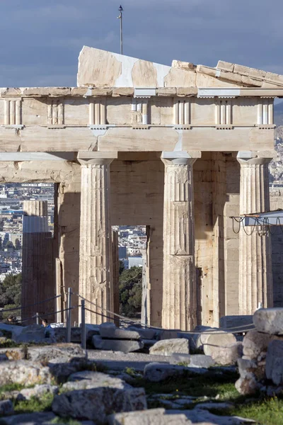 Atenas Grécia Janeiro 2017 Pessoas Que Visitam Acrópole Atenas Ática — Fotografia de Stock