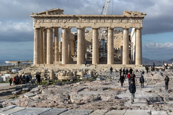 Афины Греция Января 2017 Посещение Акрополя Афин Аттика Греция — стоковое фото