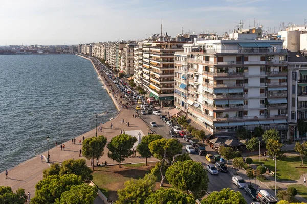 Thessaloniki Grecia Septiembre 2019 Vista Panorámica Desde Torre Blanca Ciudad — Foto de Stock