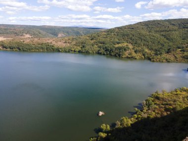 Bulgaristan 'ın Pernik Bölgesi, Pchelina Reservoir havadan görüşü