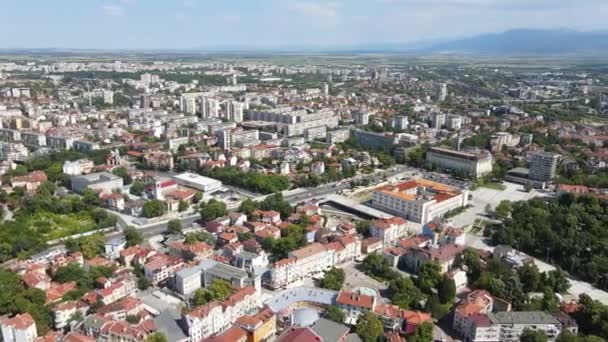 Vista Panorámica Aérea Del Centro Ciudad Plovdiv Bulgaria — Vídeos de Stock