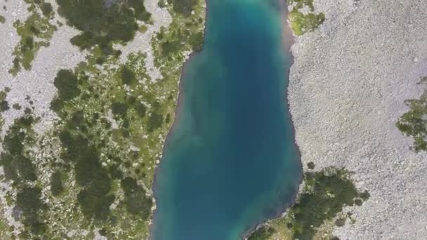 Vista Aérea Lago Long Pirin Mountain Bulgária — Vídeo de Stock