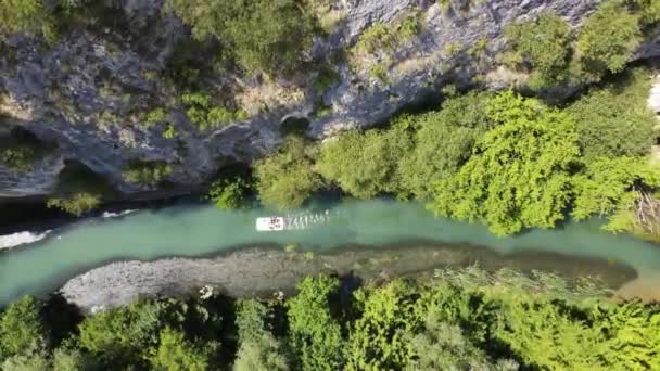 Vista Aérea Geoparque Iskar Panega Longo Rio Panega Dourado Bulgária — Vídeo de Stock