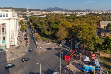 THESSALONIKI, GREECE - 22 Eylül 2019: Beyaz Kuleden Selanik, Orta Makedonya, Yunanistan 'a İnanılmaz Panorama
