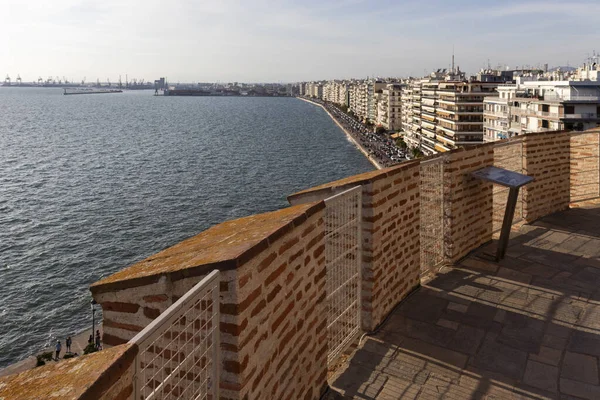 Thessaloniki Griechenland September 2019 Erstaunliches Panorama Vom Weißen Turm Auf — Stockfoto