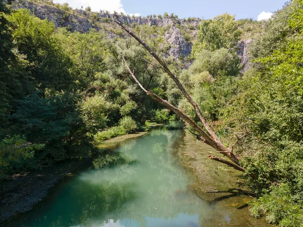 Widok Powietrza Geopark Iskar Panega Wzdłuż Rzeki Złota Panega Bułgaria — Zdjęcie stockowe