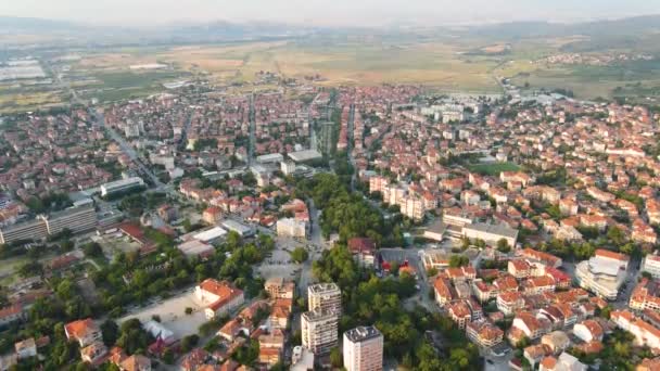 Vista Aérea Ciudad Petrich Región Blagoevgrad Bulgaria — Vídeos de Stock