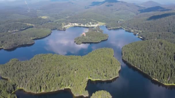 Luchtfoto Van Shiroka Polyana Weide Reservoir Regio Pazardzhik Bulgarije — Stockvideo