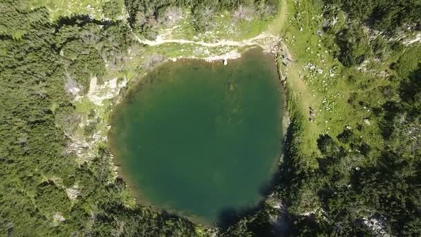 Vue Aérienne Imprenable Sur Lac Eye Okoto Pirin Mountain Bulgarie — Video