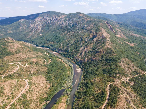 Aerial View Arda River Meander Ivaylovgrad Víztározó Bulgária — Stock Fotó