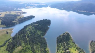 Bulgaristan 'ın Smolyan Bölgesi, Dospat Reservoir hava manzarası