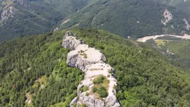 Vista Aérea Belintash Antigo Santuário Dedicado Deus Sabazios Rhodope Mountains — Vídeo de Stock