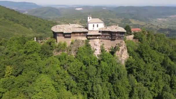 Vista Aérea Del Monasterio Medieval Glozhene San Jorge Región Lovech — Vídeo de stock