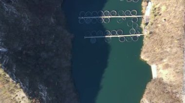 Krichim Reservoir, Rhodopes Dağı, Filibe Bölgesi, Bulgaristan 'ın Hava Kış Manzarası