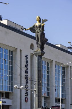 SOFYA, BULGARIA - 13 Eylül 2025: Bulgaristan 'ın Sofya Şehir Merkezi Panoramik Görünümü