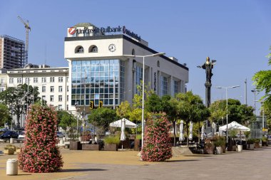 SOFYA, BULGARIA - 13 Eylül 2025: Bulgaristan 'ın Sofya Şehir Merkezi Panoramik Görünümü