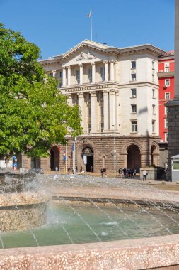 SOFYA, BULGARIA - 13 Eylül 2025: Bulgaristan 'ın Sofya Şehir Merkezi Panoramik Görünümü