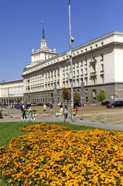 SOFYA, BULGARIA - 13 Eylül 2025: Bulgaristan 'ın Sofya Şehir Merkezi Panoramik Görünümü