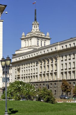 SOFYA, BULGARIA - 13 Eylül 2025: Bulgaristan 'ın Sofya Şehir Merkezi Panoramik Görünümü