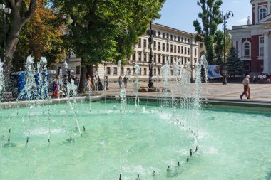 SOFYA, BULGARIA - 13 Eylül 2025: Bulgaristan 'ın Sofya Şehir Merkezi Panoramik Görünümü