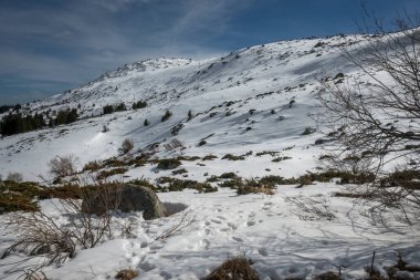 Vitosha Dağı 'nın kış manzarası, Sofya Şehir Bölgesi, Bulgaristan