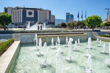 SOFYA, BULGARIA - 19 Eylül 2025: Bulgaristan 'ın Sofya Şehir Merkezi Panoramik Görünümü