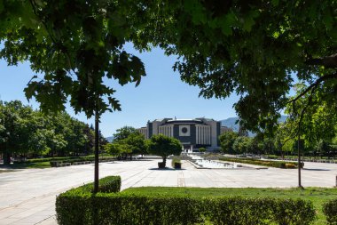 SOFYA, BULGARIA - 19 Eylül 2025: Bulgaristan 'ın Sofya Şehir Merkezi Panoramik Görünümü