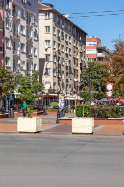 SOFYA, BULGARIA - 19 Eylül 2025: Bulgaristan 'ın Sofya Şehir Merkezi Panoramik Görünümü