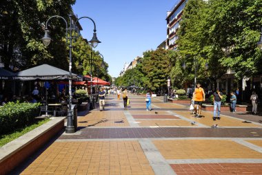 SOFYA, BULGARIA - 19 Eylül 2025: Bulgaristan 'ın Sofya Şehir Merkezi Panoramik Görünümü