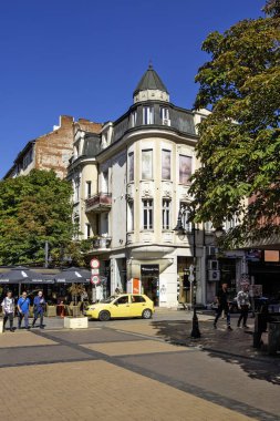 SOFYA, BULGARIA - 19 Eylül 2025: Bulgaristan 'ın Sofya Şehir Merkezi Panoramik Görünümü