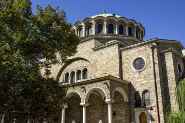 SOFYA, BULGARIA - 19 Eylül 2025: Bulgaristan 'ın Sofya Şehir Merkezi Panoramik Görünümü