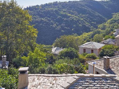 Pelion Dağı 'ndaki Pinakates Köyü, Teselya, Yunanistan
