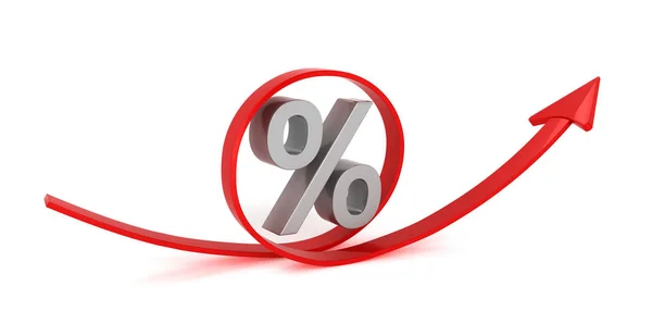 Red Arrow Percent — Stock Photo, Image