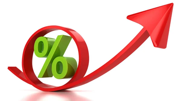 Flecha Roja Porcentaje —  Fotos de Stock