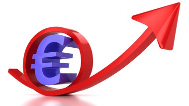 Kırmızı ok ve euro işareti 