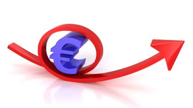 Kırmızı ok ve euro işareti
