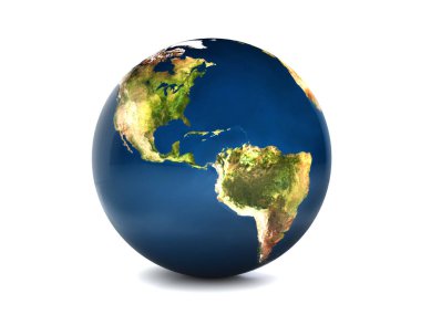 Bakan kuzey ve Güney Amerika beyaz bir arka plan üzerinde toprak