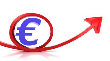 Kırmızı ok ve euro işareti