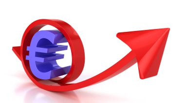 Kırmızı ok ve euro işareti 