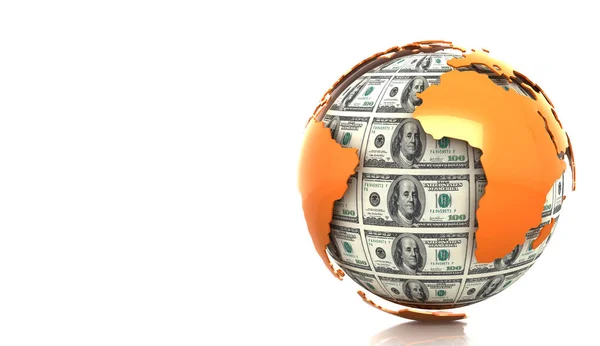 Planet Earth Dollar Bills — Stock Photo, Image