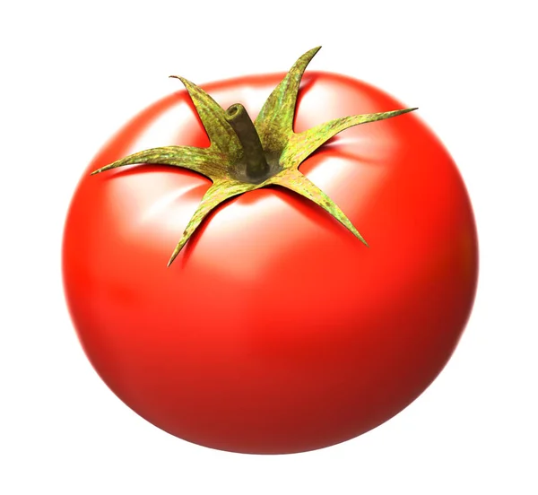 Tomate Vermelho Sobre Fundo Branco — Fotografia de Stock