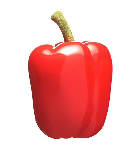Röd Bell Pepper Vit Bakgrund — Stockfoto